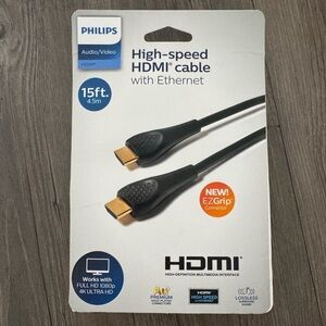 NWT Philips High Speed HDMI Cable with Ethernet l 15 ft